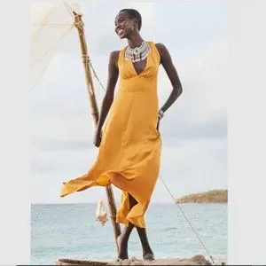 Banana Republic Resort Maxi Dress New Gold Plate
